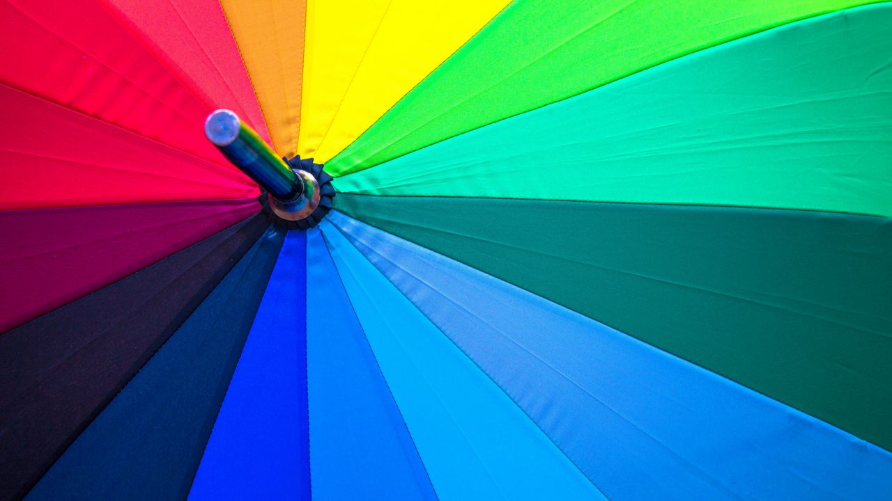 Wallpaper umbrella, colorful, macro