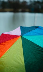 Preview wallpaper umbrella, colorful, rain, drops