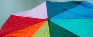 Preview wallpaper umbrella, colorful, rain, drops