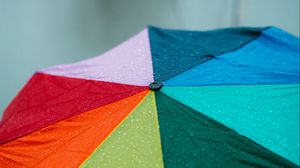 Preview wallpaper umbrella, colorful, rain, drops
