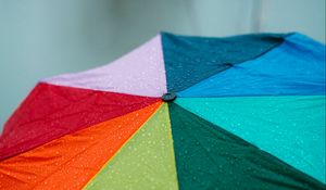 Preview wallpaper umbrella, colorful, rain, drops