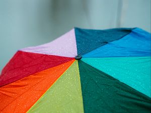 Preview wallpaper umbrella, colorful, rain, drops