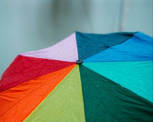 Preview wallpaper umbrella, colorful, rain, drops