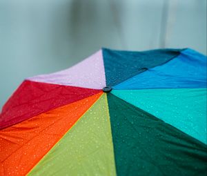 Preview wallpaper umbrella, colorful, rain, drops