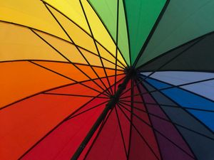 Preview wallpaper umbrella, colorful, rainbow