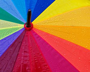 Preview wallpaper umbrella, drops, colorful, rain