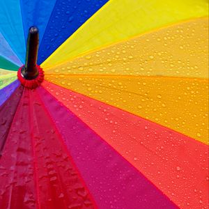 Preview wallpaper umbrella, drops, colorful, rain