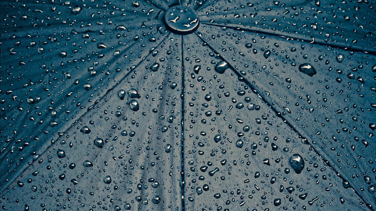Wallpaper umbrella, drops, rain, cloth, surface, wet