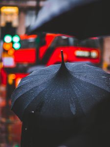 Preview wallpaper umbrella, rain, drops, blur