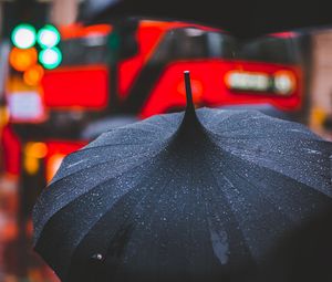 Preview wallpaper umbrella, rain, drops, blur