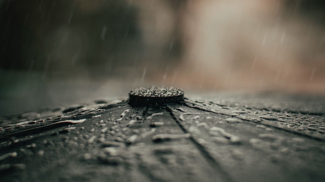 Wallpaper umbrella, rain, drops, macro