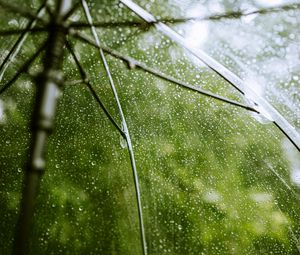 Preview wallpaper umbrella, rain, drops, transparent