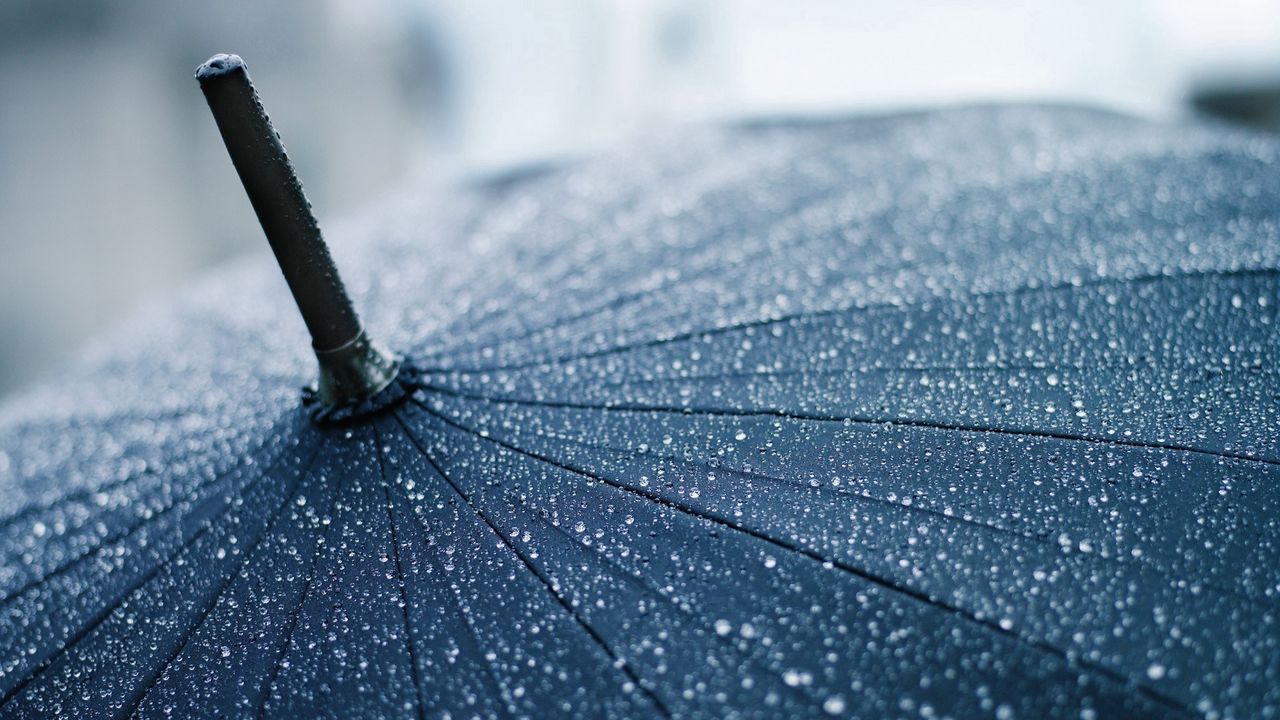 Wallpaper umbrella, rain, drops, cane, clouds, precipitation