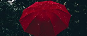 Preview wallpaper umbrella, red, girl, rain
