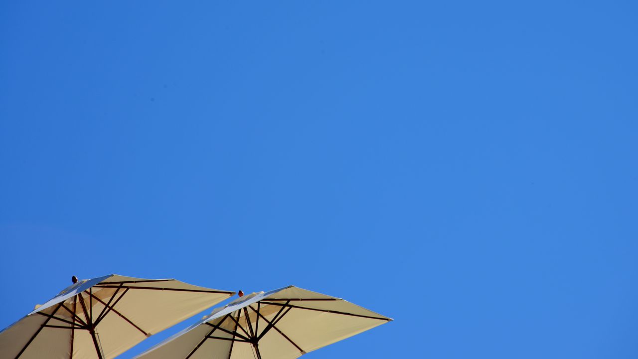 Wallpaper umbrella, sky, minimalism