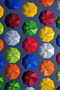 Preview wallpaper umbrellas, colorful, bright, bottom view