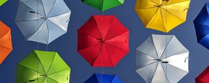 Preview wallpaper umbrellas, colorful, bright, bottom view