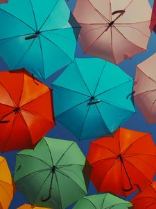 Preview wallpaper umbrellas, colorful, decoration, street