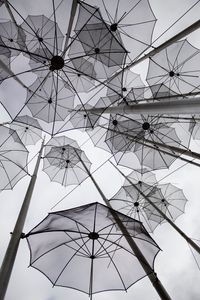 Preview wallpaper umbrellas, decoration, bw, gray