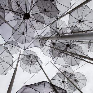 Preview wallpaper umbrellas, decoration, bw, gray