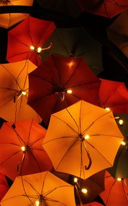 Preview wallpaper umbrellas, flashlights, lamps, glow