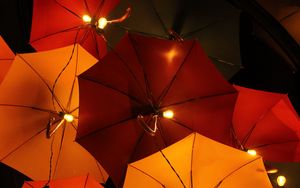 Preview wallpaper umbrellas, flashlights, lamps, glow