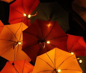 Preview wallpaper umbrellas, flashlights, lamps, glow