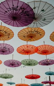 Preview wallpaper umbrellas, garlands, decoration, colorful