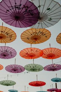 Preview wallpaper umbrellas, garlands, decoration, colorful