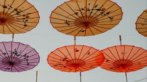 Preview wallpaper umbrellas, garlands, decoration, colorful