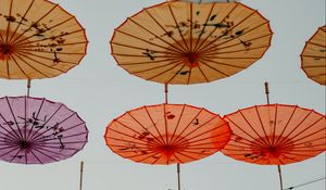 Preview wallpaper umbrellas, garlands, decoration, colorful