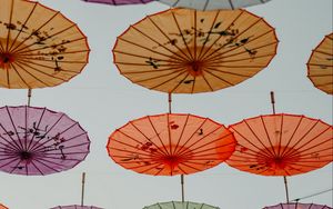 Preview wallpaper umbrellas, garlands, decoration, colorful