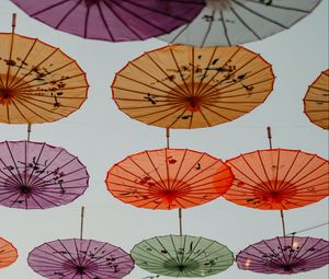 Preview wallpaper umbrellas, garlands, decoration, colorful