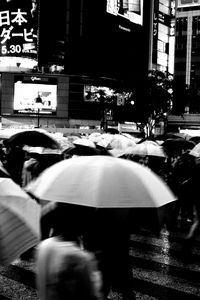 Preview wallpaper umbrellas, street, bw