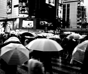 Preview wallpaper umbrellas, street, bw