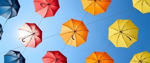 Preview wallpaper umbrellas, umbrella, colorful, sky