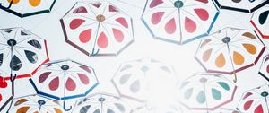 Preview wallpaper umbrellas, umbrella, sunlight, bottom view