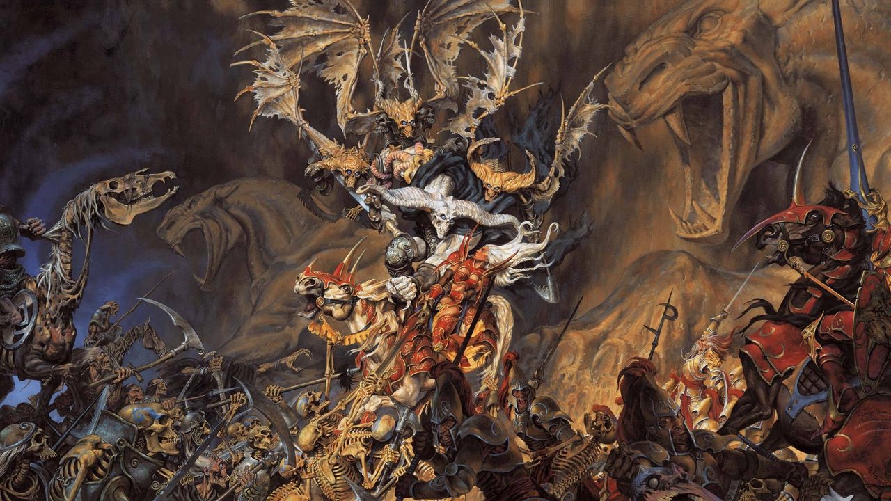Wallpaper undead, demon, skeletons, soldiers, battle, horses