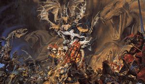 Preview wallpaper undead, demon, skeletons, soldiers, battle, horses