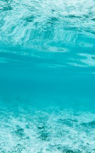 Preview wallpaper under water, depth, bottom, waves, transparent, blue