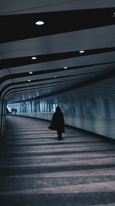 Preview wallpaper underground passage, man, architecture