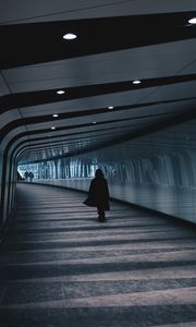 Preview wallpaper underground passage, man, architecture
