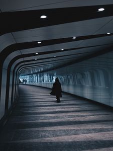 Preview wallpaper underground passage, man, architecture