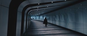 Preview wallpaper underground passage, man, architecture