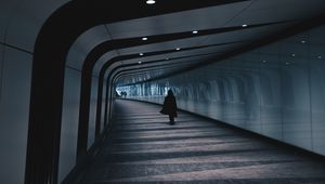 Preview wallpaper underground passage, man, architecture