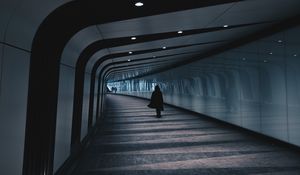 Preview wallpaper underground passage, man, architecture