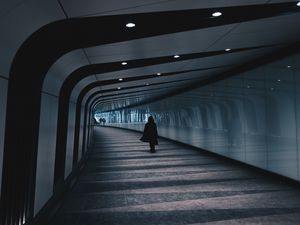 Preview wallpaper underground passage, man, architecture