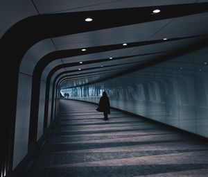 Preview wallpaper underground passage, man, architecture
