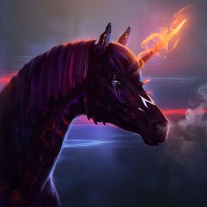 Preview wallpaper unicorn, horse, art, fire