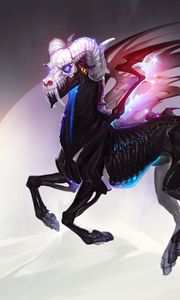 Preview wallpaper unicorn, horse, skull, fantastic, art